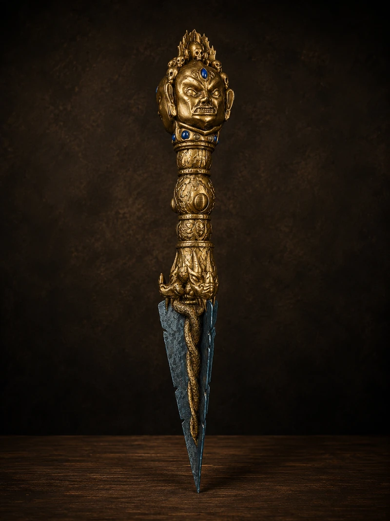 Phurba décoratif inspiré de l’univers d’Uncharted – création artisanale Yota Studio 3D
