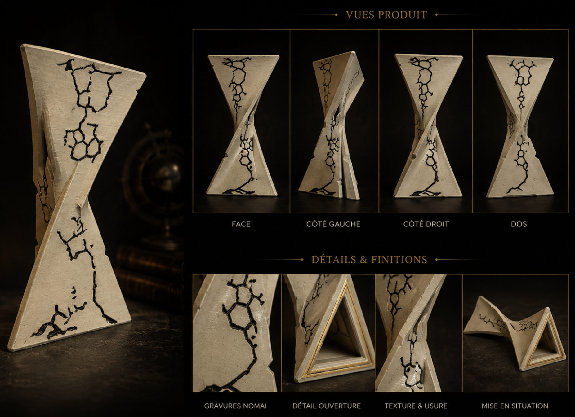 Parchemin ancien décoratif – création artisanale YotaStudio3D